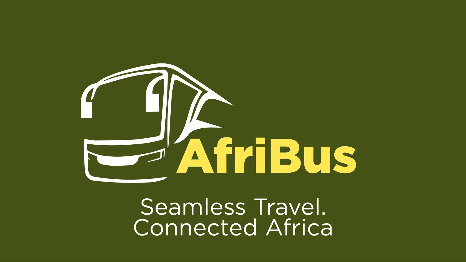 AfriBus logo with a bus outline and the line Seamless Travel, Connected Africa