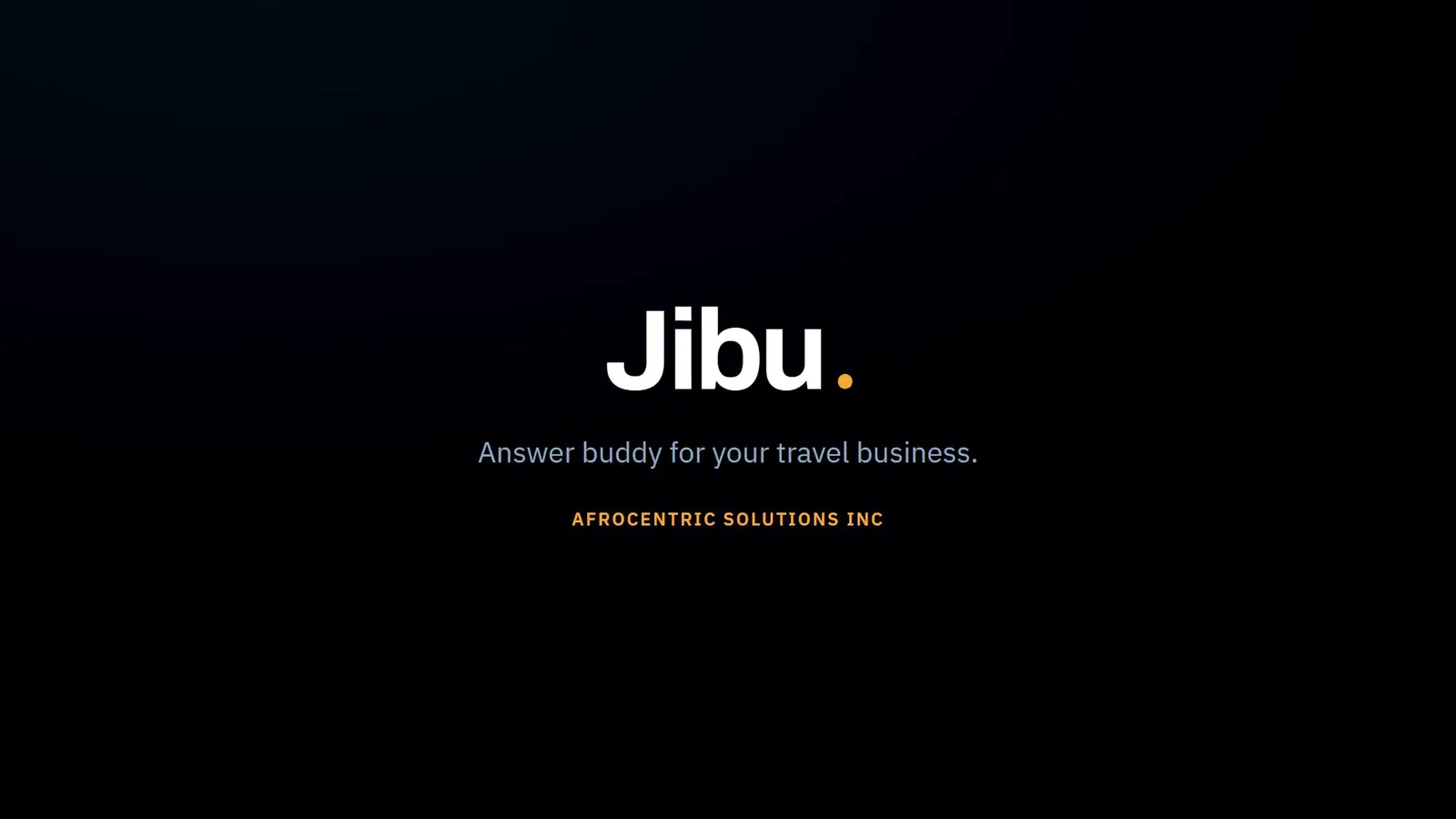 Jibu wordmark with the line Answer buddy for your travel business